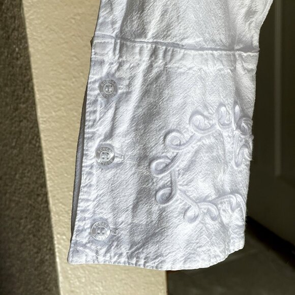 SCULLY Cantina Collection Women’s XS White Peruvian Cotton Embroidered Top - Picture 8 of 12